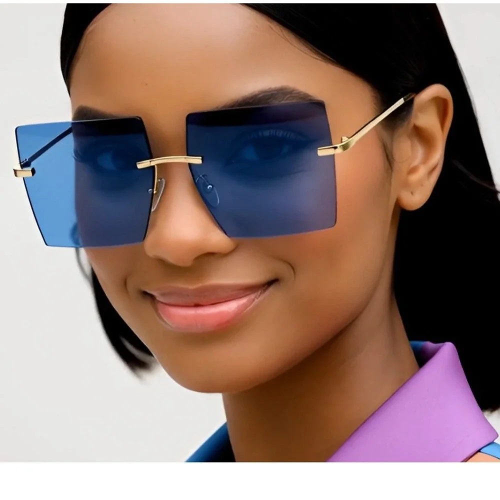 BIG OVERSIZED Jackie Women Sunglasses Flat Top Square Trendy Designer Shades New